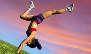 Woman doing handstand. - Copyright – Stock Photo / Register Mark